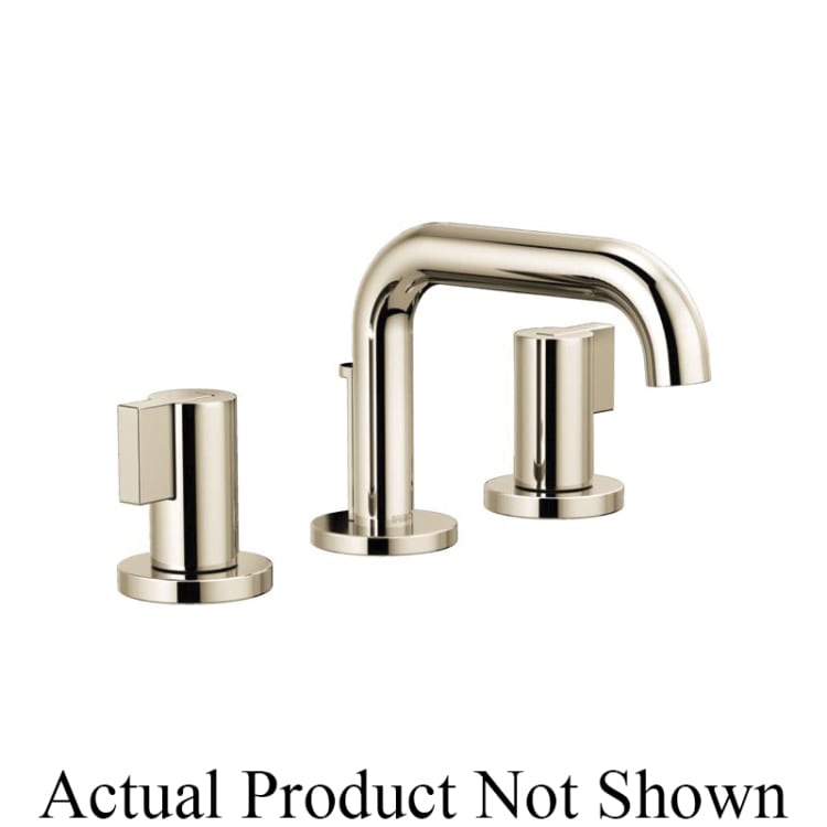 Brizo® 65337LF-PNLHP-ECO Litze™ Widespread Lavatory Faucet, Commercial, 1.2 gpm Flow Rate, 3 in H Spout, 6 to 16 in Center, Polished Nickel, Pop-Up Drain, Import