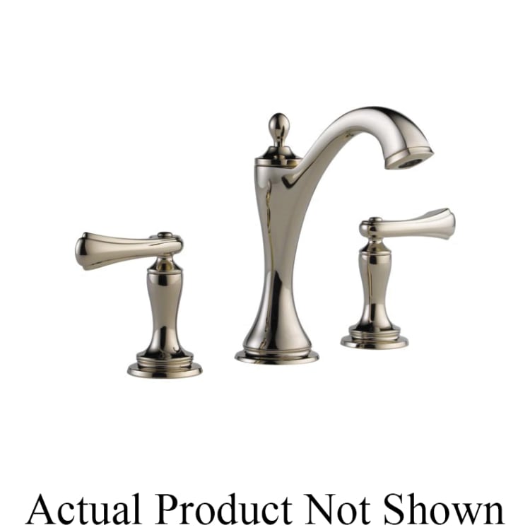 Brizo® 65385LF-PNLHP-ECO Charlotte® Widespread Lavatory Faucet, Commercial, 1.2 gpm Flow Rate, 5-5/8 in H Spout, 6 to 16 in Center, Polished Nickel, Pop-Up Drain, Import