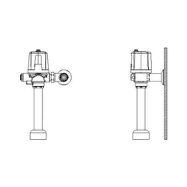 DELTA® Teck® 81T201BTA-48 Exposed Electronic Flush Valve, Battery, 25 gpm, 3/4 in Spud, 25 psi, Chrome, Import