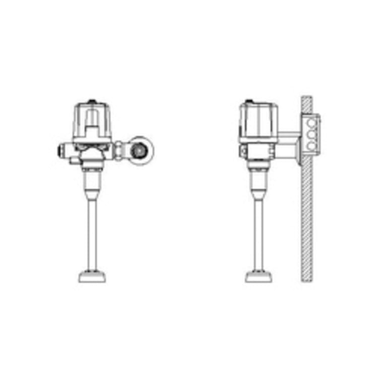 DELTA® Teck® 81T231HWA-05 Exposed Electronic Flush Valve, Battery, 8 gpm, 3/4 in Spud, 25 psi, Chrome, Import