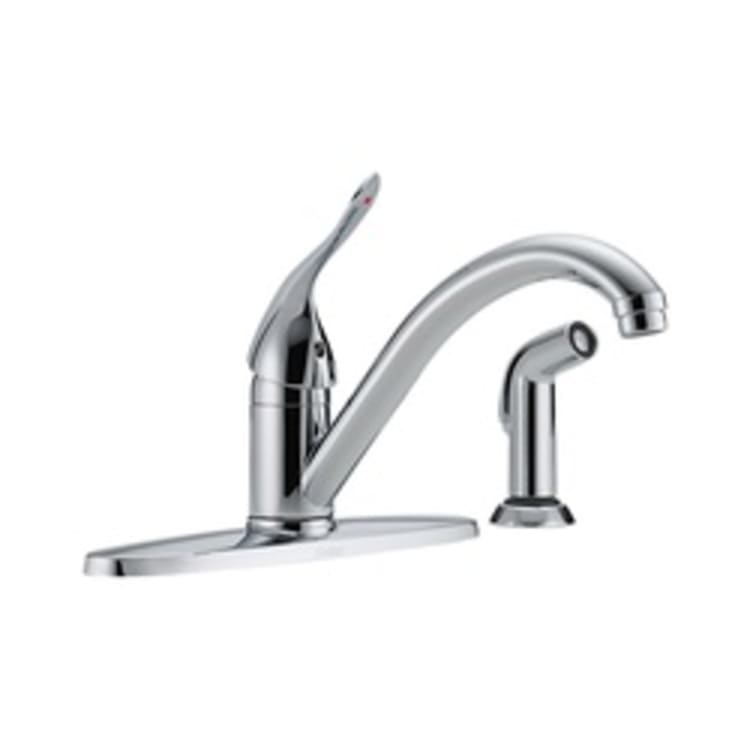 DELTA® 400LF-HDF HDF® Kitchen Faucet, 1.8 gpm, 8 in Center, 1 Handle, Chrome Plated, Domestic, Commercial
