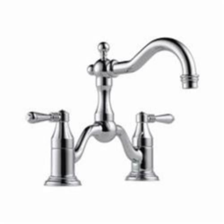 Brizo® 65536LF-PC Tresa® Widespread Bridge Lavatory Faucet, 1.5 gpm, 5-1/2 in H Spout, 8 in Center, 2 Handles, Pop-Up Drain, Chrome Plated, Domestic, Commercial