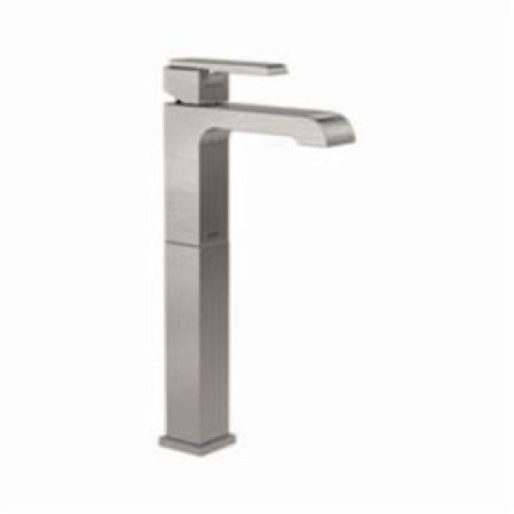 DELTA® 767LF-SS Ara® Vessel Lavatory Faucet Without Drain, 1.5 gpm, 11-1/8 in H Spout, 1 Handle, Stainless Steel, Domestic, Commercial