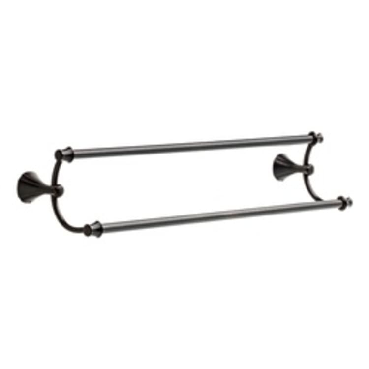 DELTA® 79225-RB Addison™ Double Towel Bar, 24 in L Bar, 6-1/4 in OAD x 5-5/32 in OAH, Brass, Domestic