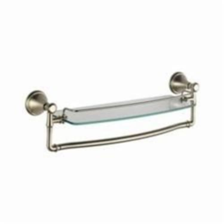 DELTA® 79710-SS Cassidy™ Glass Shelf With Removable Bar, 23 in OAL x 6 in OAD x 5-11/16 in OAH, Domestic