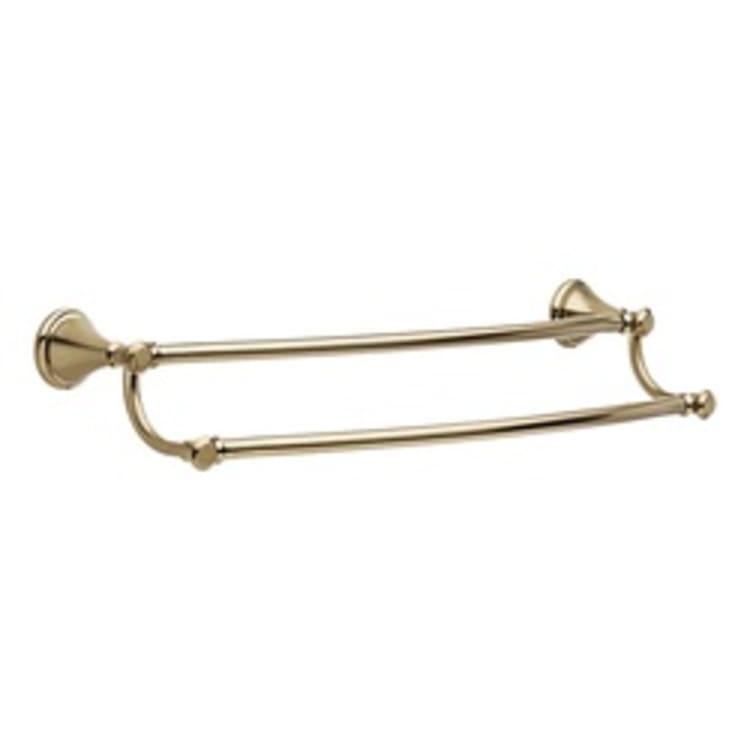 DELTA® 79725-CZ Cassidy™ Double Towel Bar, 24 in L Bar, 7-9/16 in OAD x 4-3/8 in OAH, Brass, Brilliance® Champagne Bronze, Import