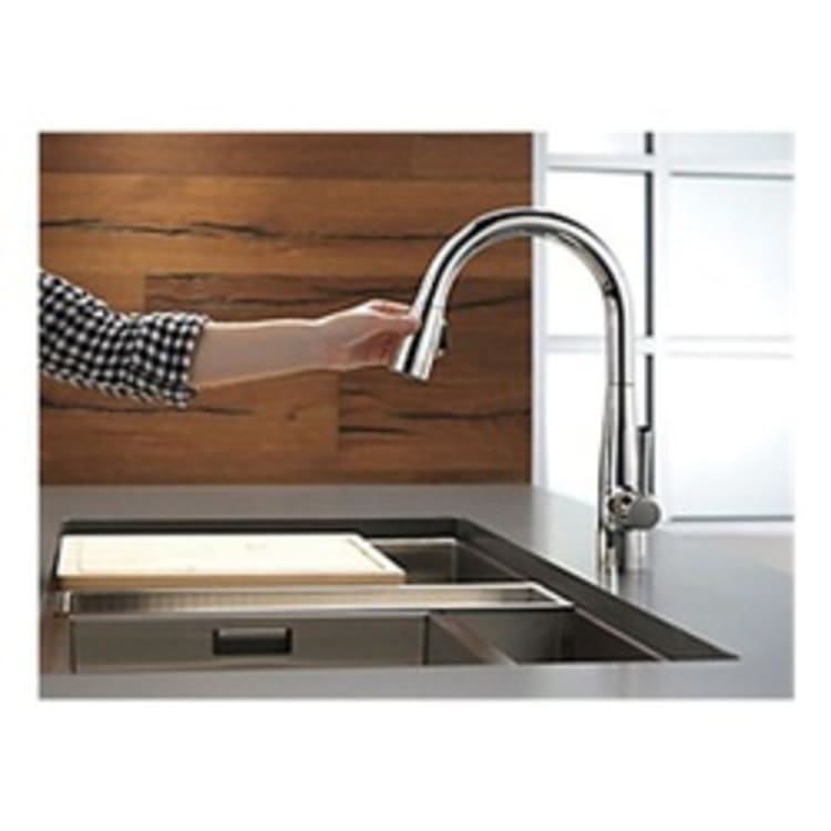 DELTA® 9113-DST Essa® Kitchen Faucet, 1.8 gpm, 1 Faucet Hole, Chrome Plated, 1 Handle, Domestic, Commercial