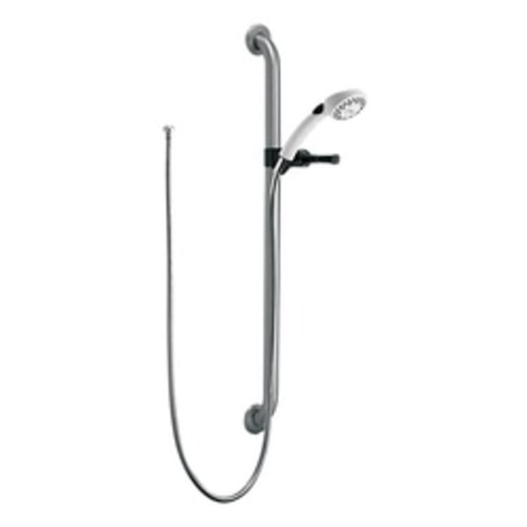 DELTA® RPW136HDF HDF® Hand Shower, (2) Shower Head, 2.5 gpm, 60 to 82 in L Hose, 1/2 in, Slide Bar: Yes, Stainless Steel