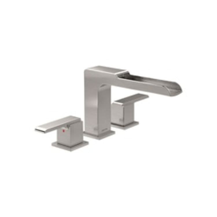 DELTA® T2768-SS Ara® Roman Tub Trim, 18 gpm, 10 to 16 in Center, Stainless Steel, 2 Handles, Hand Shower Yes/No: No