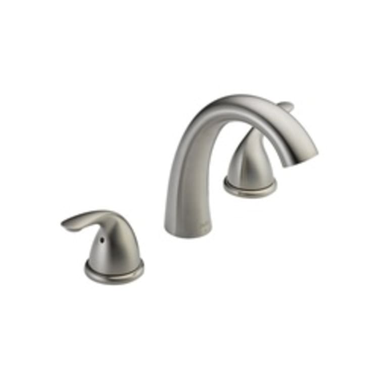 DELTA® T5722-SS Classic Roman Tub Trim, 18 gpm, 8 to 16 in Center, Stainless Steel, 2 Handles, Hand Shower Yes/No: No