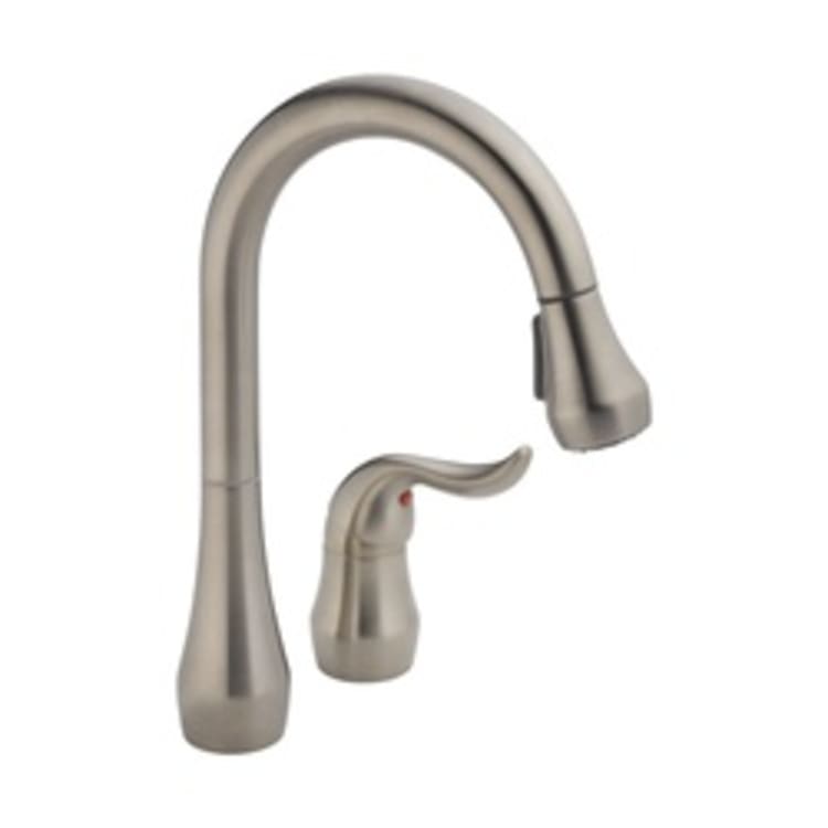 Peerless® P188102LF-SS Widespread Pull-Down Kitchen Faucet, Apex®, 1.8 gpm Flow Rate, Stainless Steel, 1 Handles, 3 Faucet Holes, Function: Traditional, Import