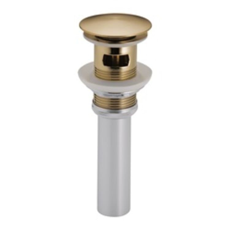 Brizo® RP72414GL Pushbutton Pop-Up Drain Assembly With Overflow, 2-3/4 in, 2-1/2 in Grid, Brass Drain, Luxe Gold, Import