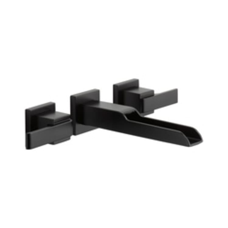 DELTA® T3568LF-BLWL Ara® Lavatory Faucet Trim Without Pop-Up Drain, 1.2 gpm, 8 in Center, 2 Handles, Matte Black, Import