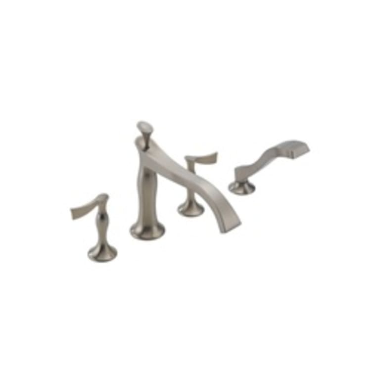 Brizo® T67490-BNLHP Roman Tub Trim, RSVP®, 18.5 gpm Flow Rate, 10 to 16 in Center, Brushed Nickel, 2 Handles, Function: Traditional, Domestic
