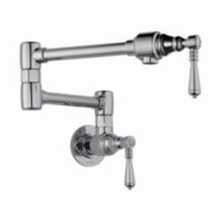 Brizo® 62810LF-PC Traditional® Pot Filler Faucet, 4 gpm, Chrome Plated, 2 Handles, Import