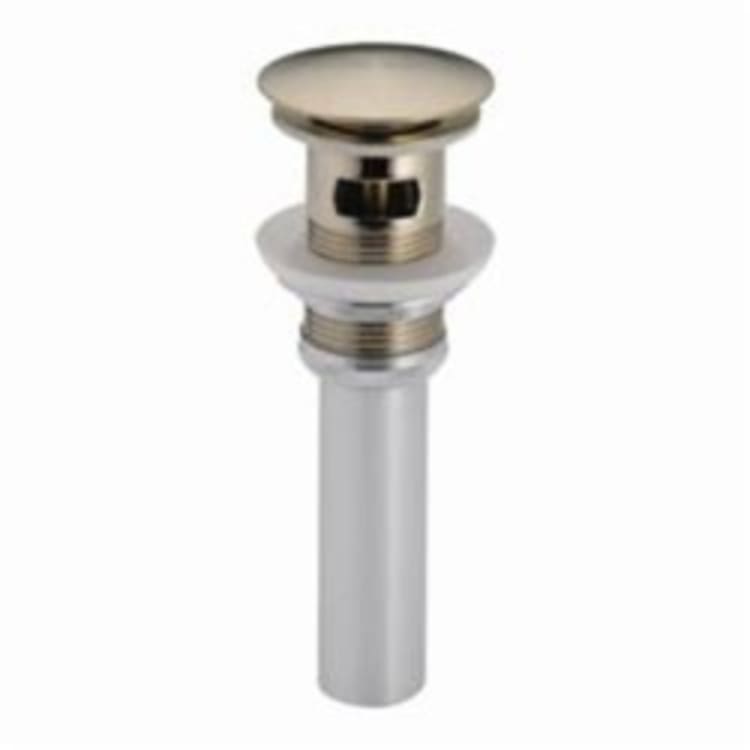 Brizo® RP72414BN Push Button Lavatory Drain Assembly With Overflow Holes, Brass Grid, Brass Drain, Brushed Nickel, Import