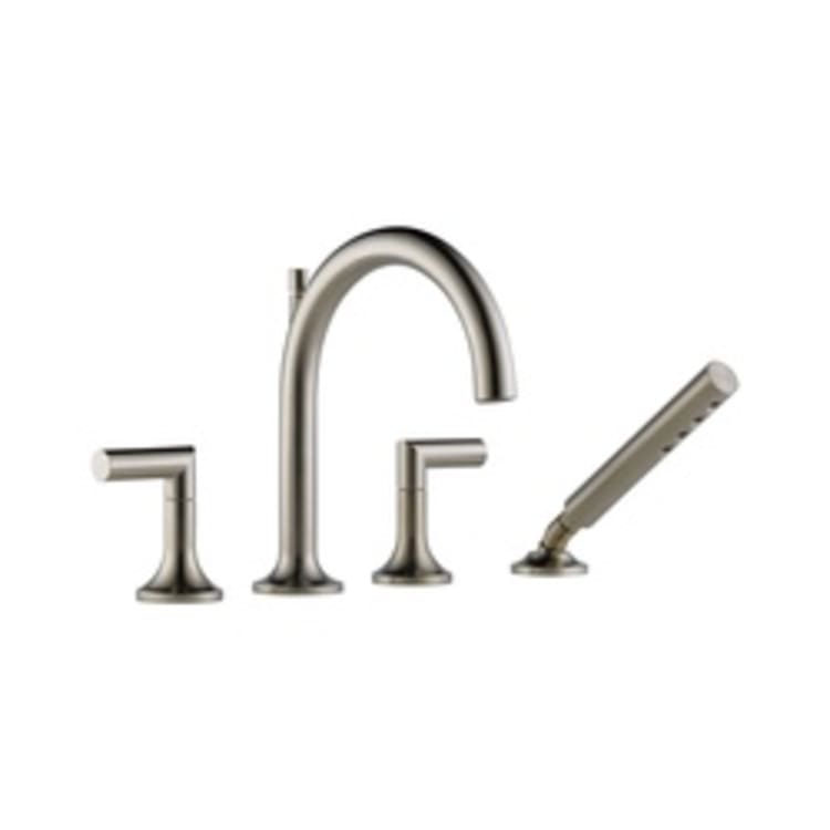Brizo® T67475-BN Roman Tub Trim, Odin™, 18 gpm Flow Rate, 9 to 16 in Center, Brushed Nickel, 2 Handles, Function: Traditional, Domestic
