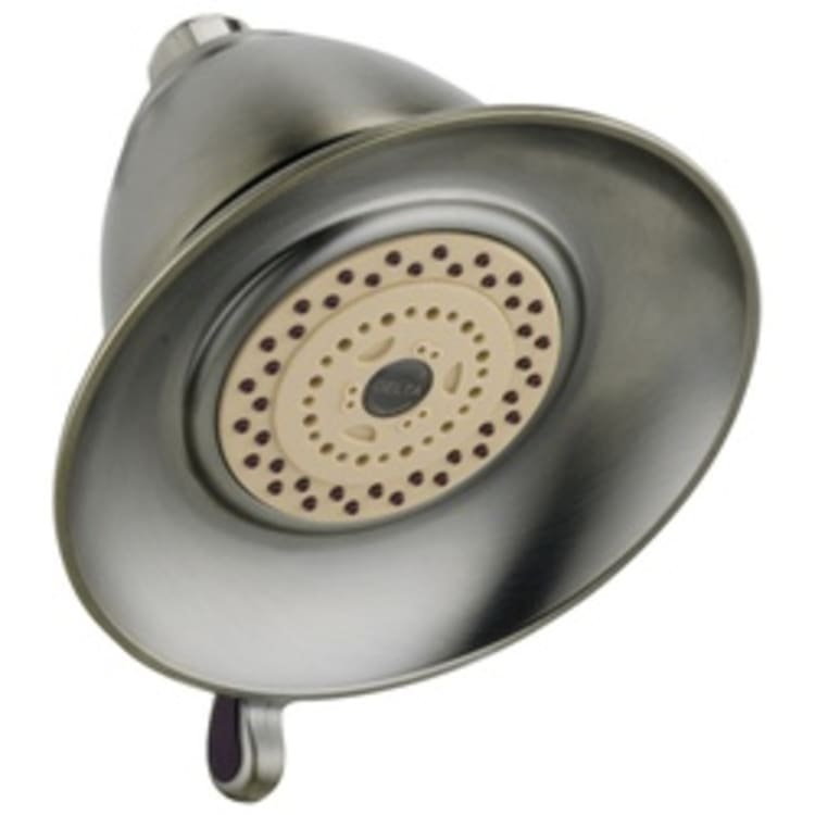 DELTA® RP34355SS Victorian® Universal Premium Shower Head, 2.5 gpm, 3 Sprays, Wall Mount, 5-1/2 x 4-1/4 in Head, Domestic