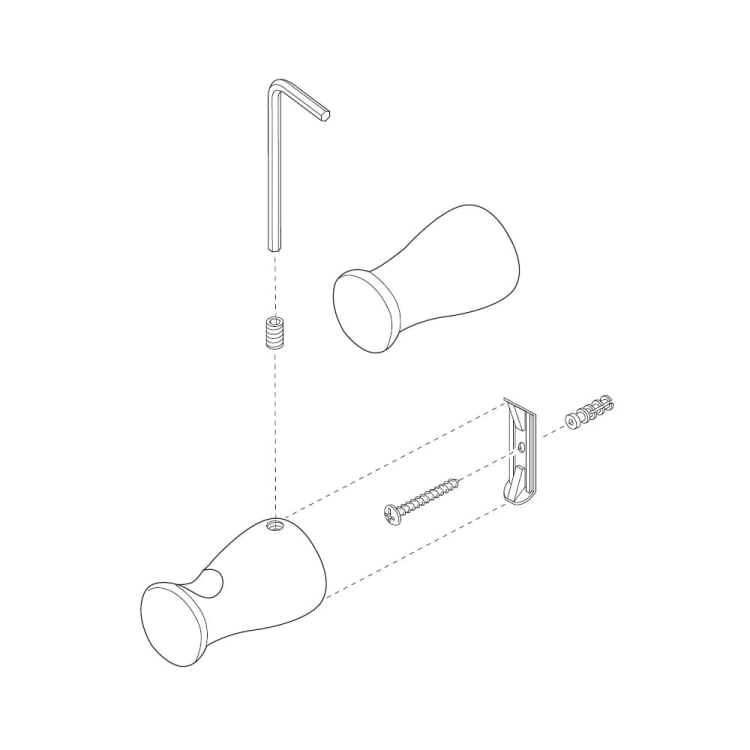 DELTA® RP64150SS Mounting Post Transitional, For Use With 57011, 57014 and 57085 Series Shower Mount Hand Shower, Brilliance® Stainless Steel, Import