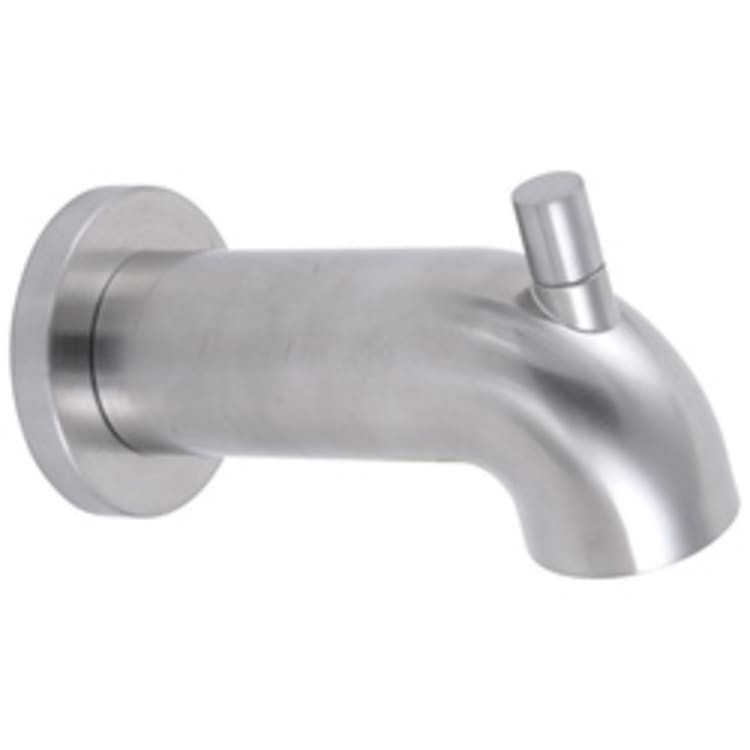 DELTA® RP73371SS Trinsic® Pull-Up Diverter Tub Spout, 6-3/16 in L x 3-3/8 in H, For Use With Tub and Shower Faucet, Stainless Steel