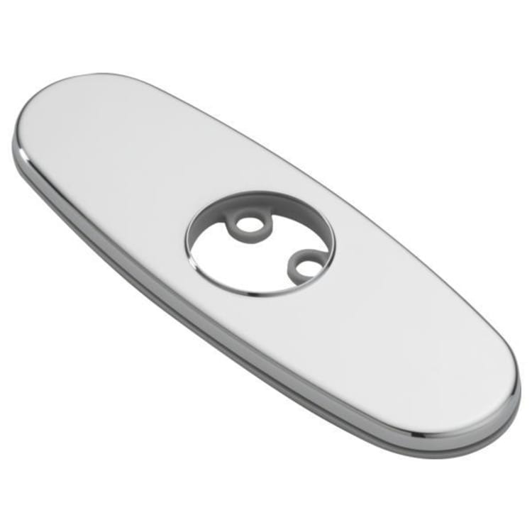 DELTA® RP78359 3-Hole Escutcheon and Gasket, 6-1/2 in L x 2.9 in W x 1/2 in H, Polished Chrome, Import