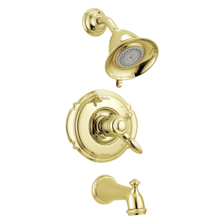 DELTA® T17455-PB Monitor® 17 Tub and Shower Trim, 2.5 gpm Shower, Brilliance® Polished Brass