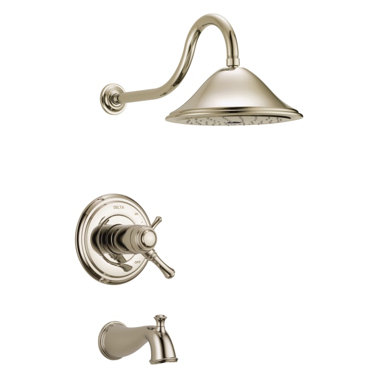 DELTA® T17T497-PN TempAssure® 17T Tub and Shower Trim, 2.5 gpm Shower, Brilliance® Polished Nickel