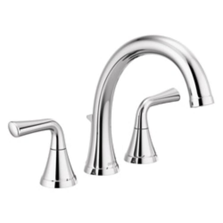 DELTA® T2733 Kayra™ Roman Tub/Whirlpool Faucet Trim, 10 to 16 in Center, Polished Chrome, 2 Handles, Import