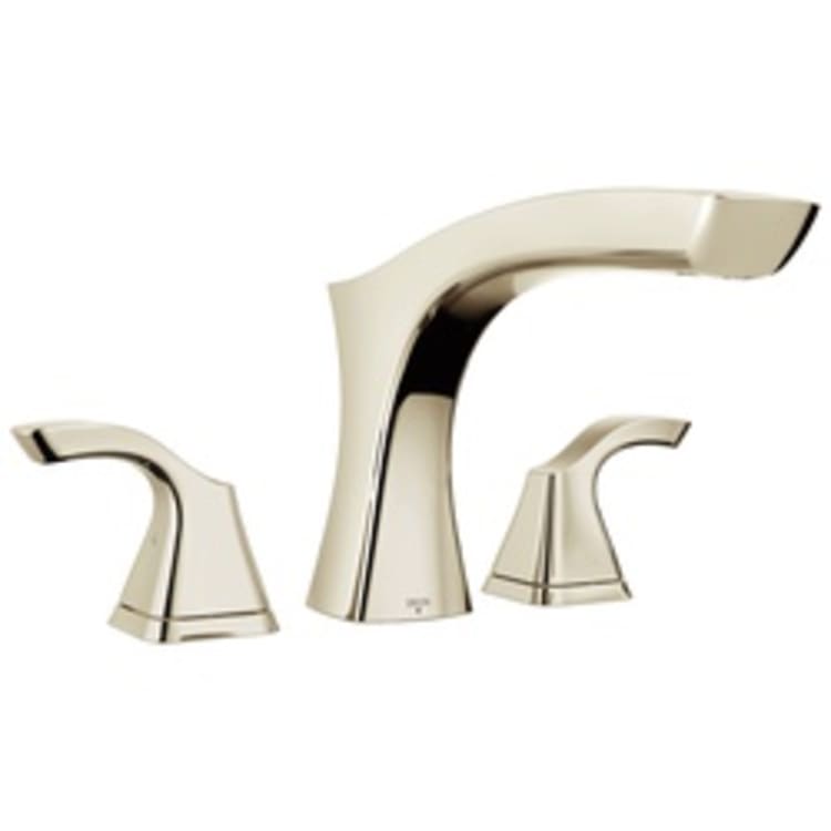 DELTA® T2752-PN Roman Tub Trim, Tesla®, Commercial, 2 gpm Flow Rate, 8 to 16 in Center, Polished Nickel, 2 Handles, Function: Traditional, Domestic