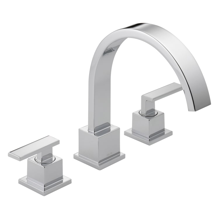 DELTA® T2753 Roman Tub Trim, Vero®, 18 gpm Flow Rate, 8 to 16 in Center, Polished Chrome, 2 Handles, Function: Traditional, Import