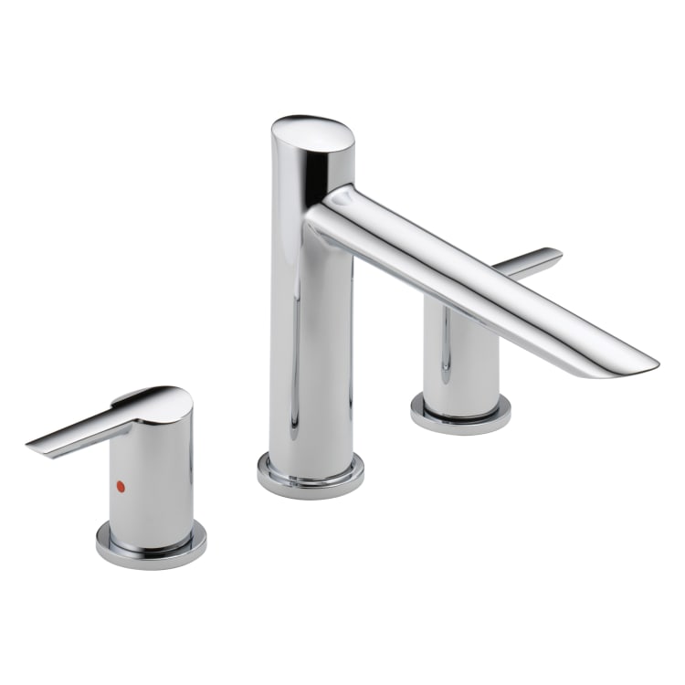 DELTA® T2761 Roman Tub Trim, Compel®, 2 gpm Flow Rate, 8 to 16 in Center, Polished Chrome, 2 Handles, Function: Traditional, Domestic