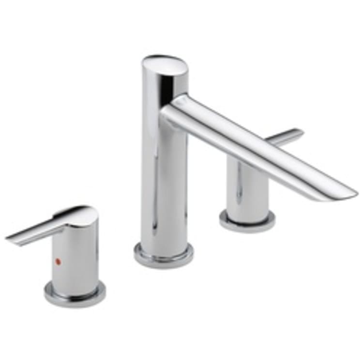 DELTA® T2761 Compel® Roman Tub Trim, 2 gpm, 8 to 16 in Center, Chrome Plated, 2 Handles, Hand Shower Yes/No: No