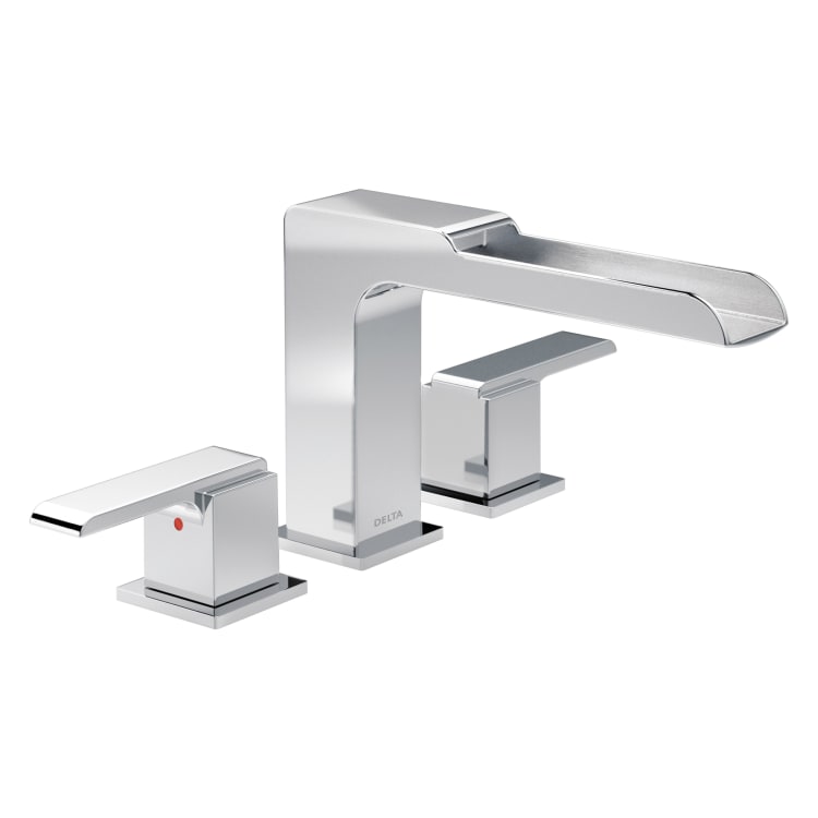 DELTA® T2768 Roman Tub Trim, Ara®, 18 gpm Flow Rate, 10 to 16 in Center, Polished Chrome, 2 Handles, Function: Traditional, Domestic