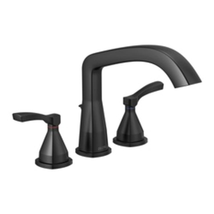 DELTA® T2776-BL Roman Tub Trim, Stryke™, 8 to 16 in Center, Matte Black, 2 Handles, Traditional, Domestic