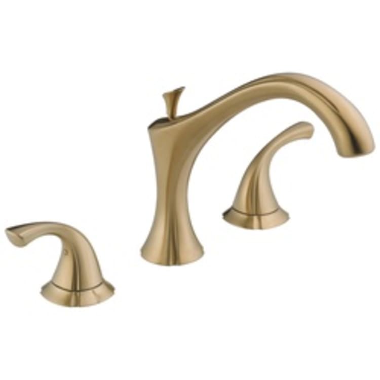 DELTA® T2792-CZ Roman Tub Trim, Addison™, 18 gpm Flow Rate, 8 to 16 in Center, Champagne Bronze, 2 Handles, Function: Traditional, Import