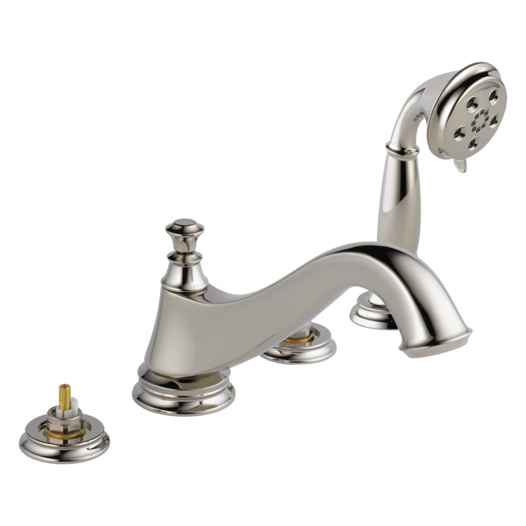 DELTA® T4795-PNLHP Cassidy™ Roman Tub Trim, 1.75 gpm Flow Rate, 10 to 16 in Center, Brilliance® Polished Nickel, Function: Traditional, Import
