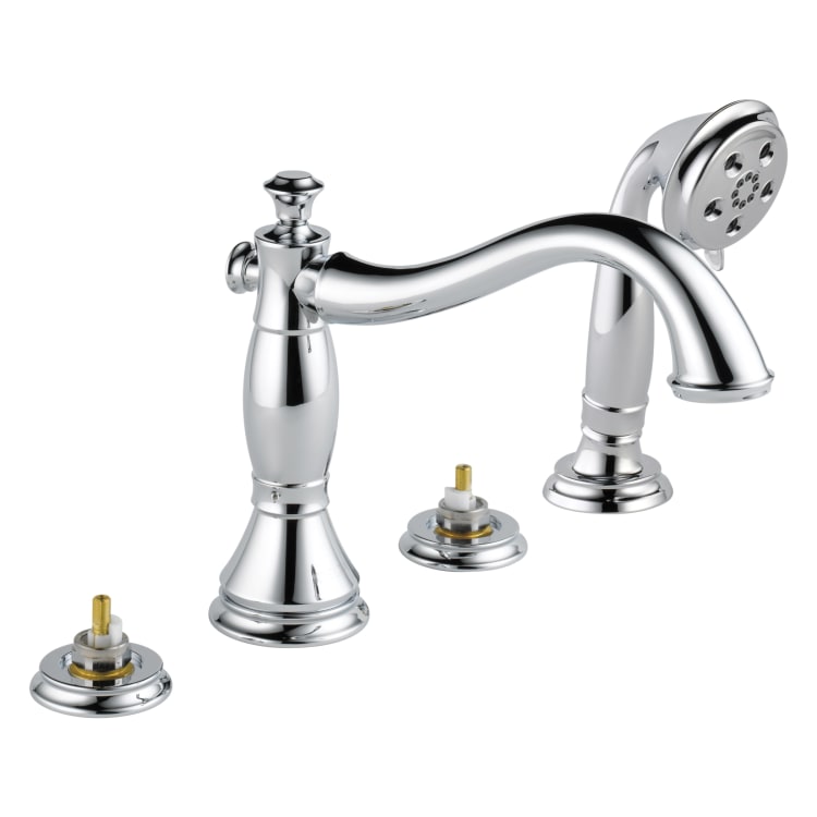 DELTA® T4797-LHP Cassidy™ Roman Tub Trim, 2 gpm Flow Rate, 8 to 16 in Center, Polished Chrome, Function: Traditional, Import