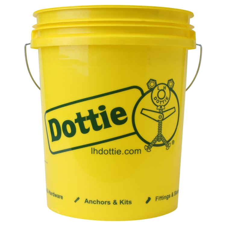 Dottie® D5P Pail Multipurpose, 5 gal Capacity, 12-1/8 in Dia, Polypropylene, Yellow