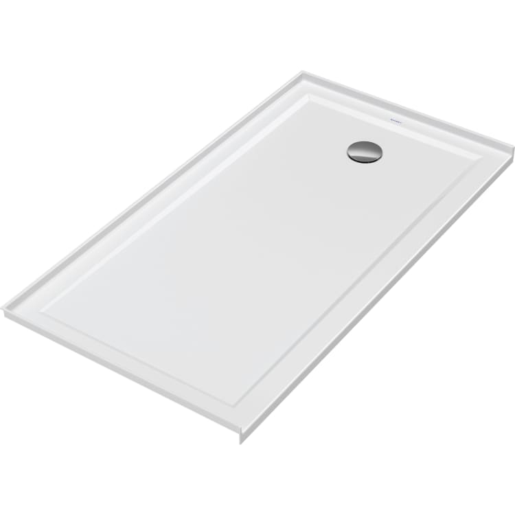 DURAVIT 720249000000090 720249 Architec Rectangular Shower Tray, White, Right Drain, 60 in L x 32 in W x 2-1/2 in D