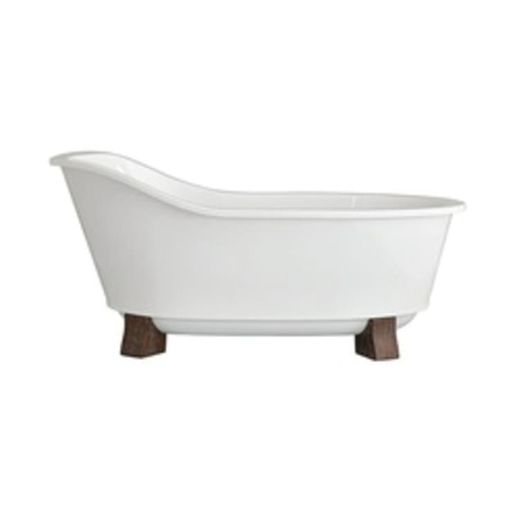 DXV D12025014.239 Oak Hill™ Bathtub, Soaking Hydrotherapy, 66 in L x 36 in W, Canvas White/Weathered Oak