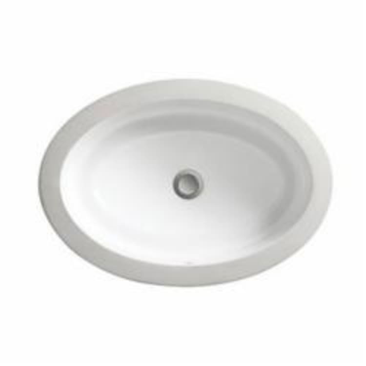 DXV D20045000.415 POP® Bathroom Sink With Front Overflow, Oval, 7-1/2 in H x 20-5/8 in W x 14-5/8 in D, Undercounter Mount, Vitreous China, Canvas White