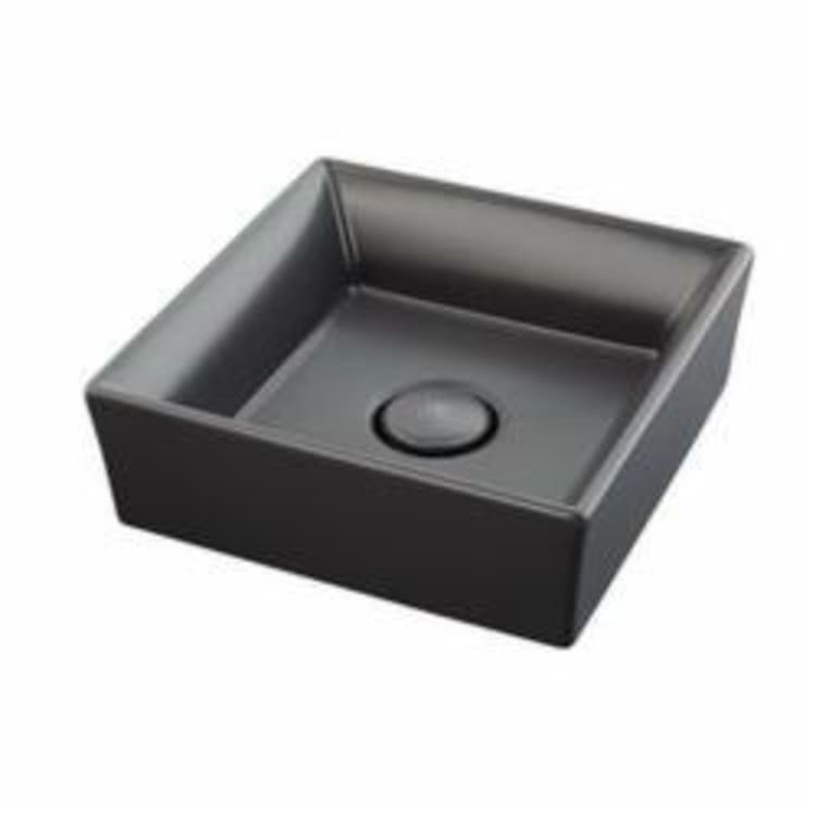 DXV D20085015.425 POP® Vessel Bathroom Sink, Square, 6-9/16 in H x 15 in W x 15 in D, Fine Fireclay, Chenille Gray, Import