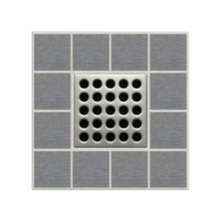 Ebbe America E4410 Shower Drain Grate, Square Pattern, 3.16 sq-in, 11 gpm, Stainless Steel/Polycarbonate