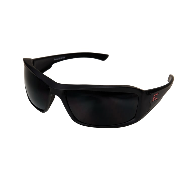EDGE® XB136 Brazeau Non-Polarized Protective Glasses, Anti-Scratch, Smoke Lens, Full-Frame Frame, Black, Nylon Frame, Polycarbonate Lens, ANSI/ISEA Z87.1+2015, MCEPS GL-PD 10-12