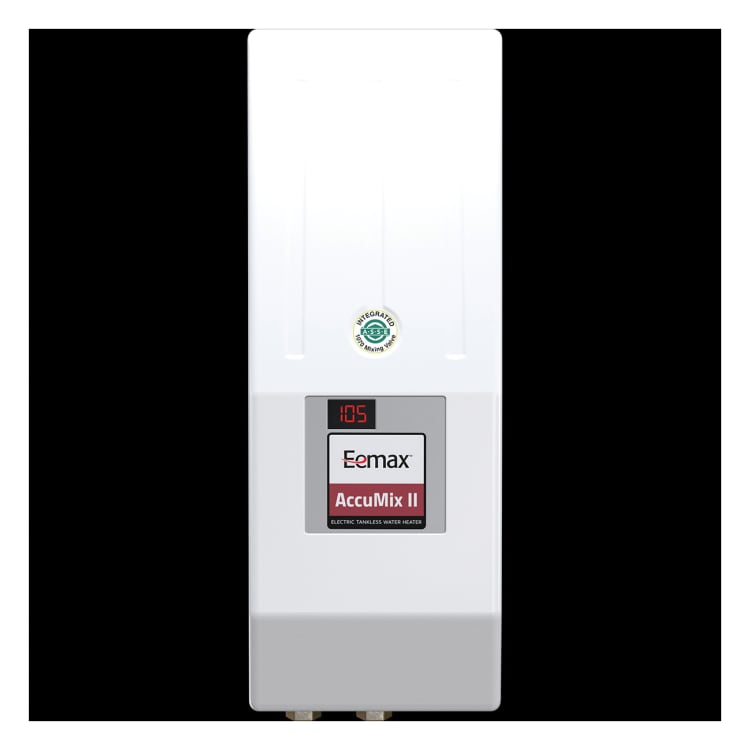 Eemax™ AM004120T AccuMix II™ Multi-Directional Feed Electric Tankless Water Heater With Mixing Valve, 120 V, 3.5 kW Power Rating, 1 ph Phase, 3/8 in Compression Water, 29 A, Commercial