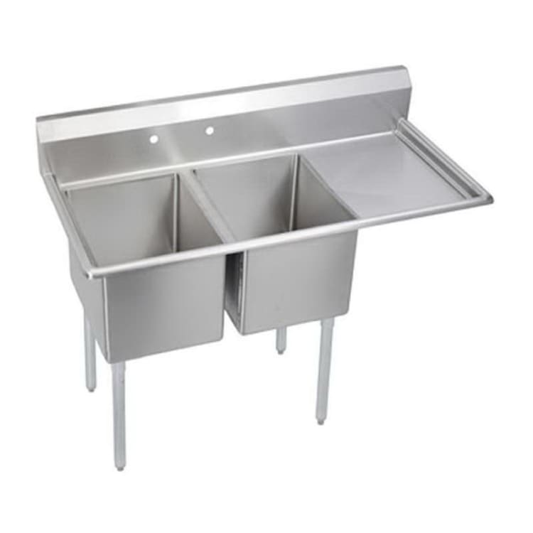 Elkay® 2C18X18-R-24X 300 Standard Service Sink, Rectangular, 64.5 in W x 23.8 in D x 44.8 in H, Floor Mount, Stainless Steel, Uniform Satin, Import