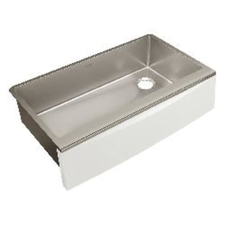 Elkay® CTXF134179R Crosstown® Contemporary Apron Front Farmhouse Kitchen Sink, Rectangle Shape, 35-7/8 in L x 20-5/16 in W x 9 in H, Under Mount, 304 Stainless Steel, Polished Satin, Import