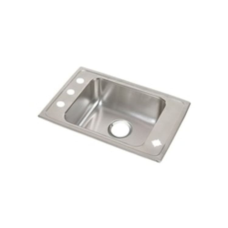 Elkay® DRKAD3119604 Classroom Sink, Rectangular, 19-1/2 in W x 6 in H, Top Mount, 304 Stainless Steel, Lustertone, Domestic