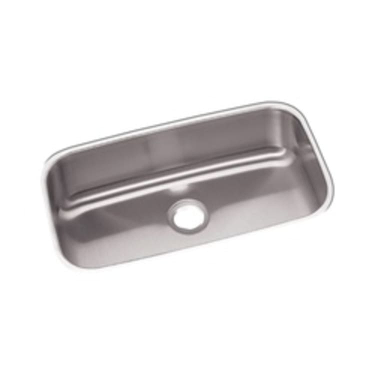 Elkay® DXUH2816 Dayton® Kitchen Sink, Rectangular, 18-1/4 in W x 8 in D x 30-1/2 in H, Under Mount, Stainless Steel, Radiant Satin, Domestic