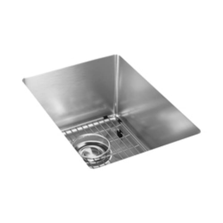 Elkay® ECTRU12179TC Crosstown® Transitional Kitchen Bar Sink Kit, Polished Satin, Rectangle Shape, 12 in L x 17 in W x 9 in D Bowl, 13-1/2 in L x 18-1/2 in W x 9 in H, Under Mount, 18 ga 304 Stainless Steel